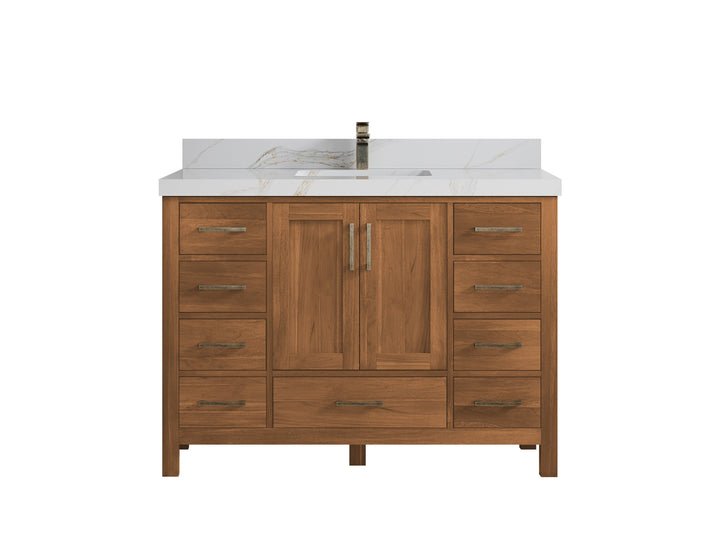 Malibu Teak Wood 48 in. W x 22 in. D Single Sink Bathroom Vanity - photo 22
