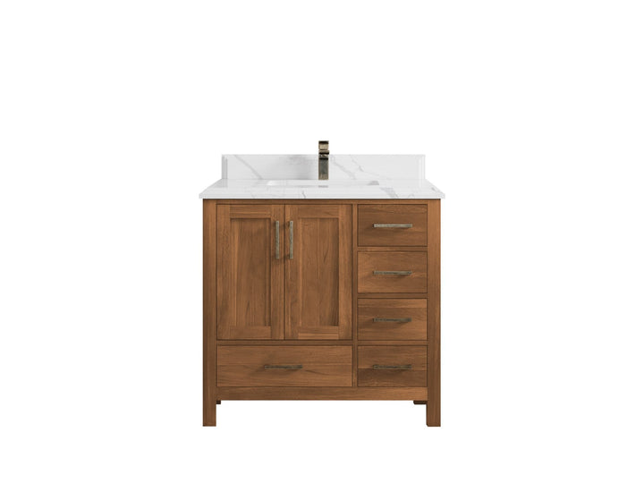 Malibu Teak Wood 36 in. W x 22 in. D Center Sink Bathroom Vanity - photo 14