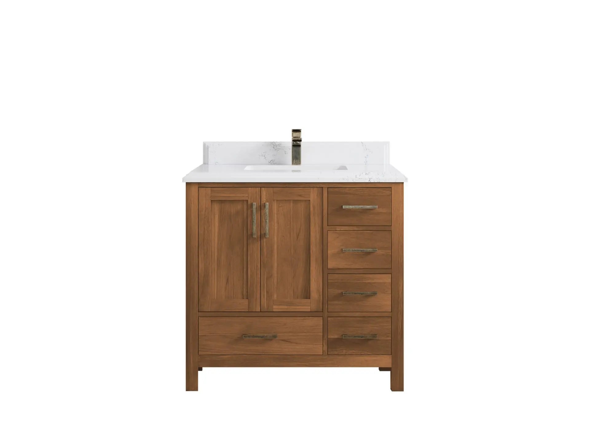 Malibu Teak Wood 36 in. W x 22 in. D Center Sink Bathroom Vanity