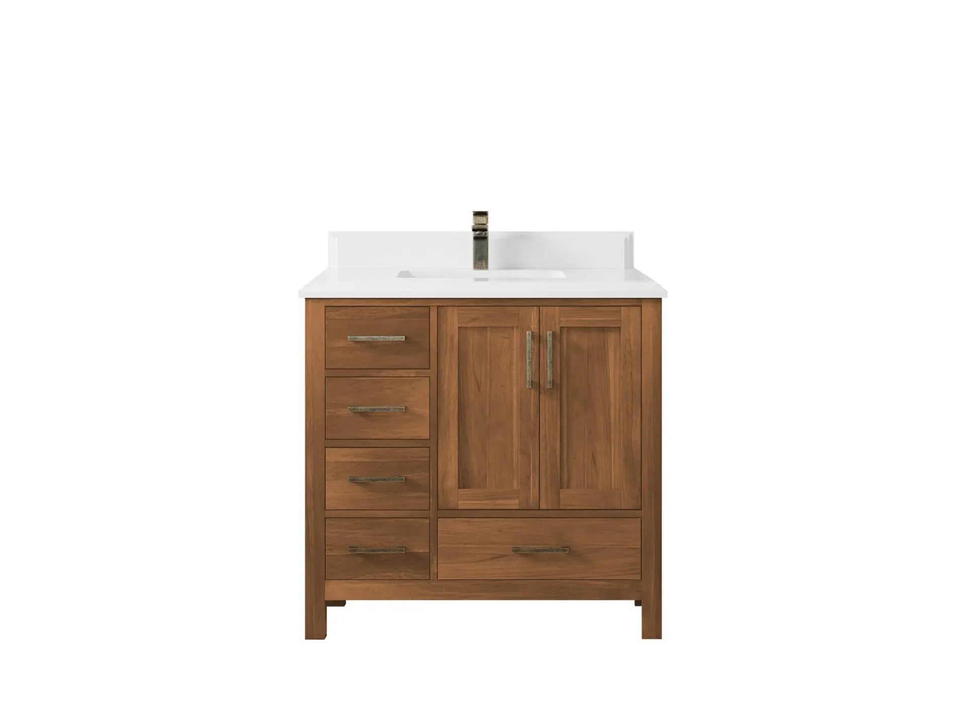 Malibu Teak Wood 36 in. W x 22 in. D Center Sink Bathroom Vanity