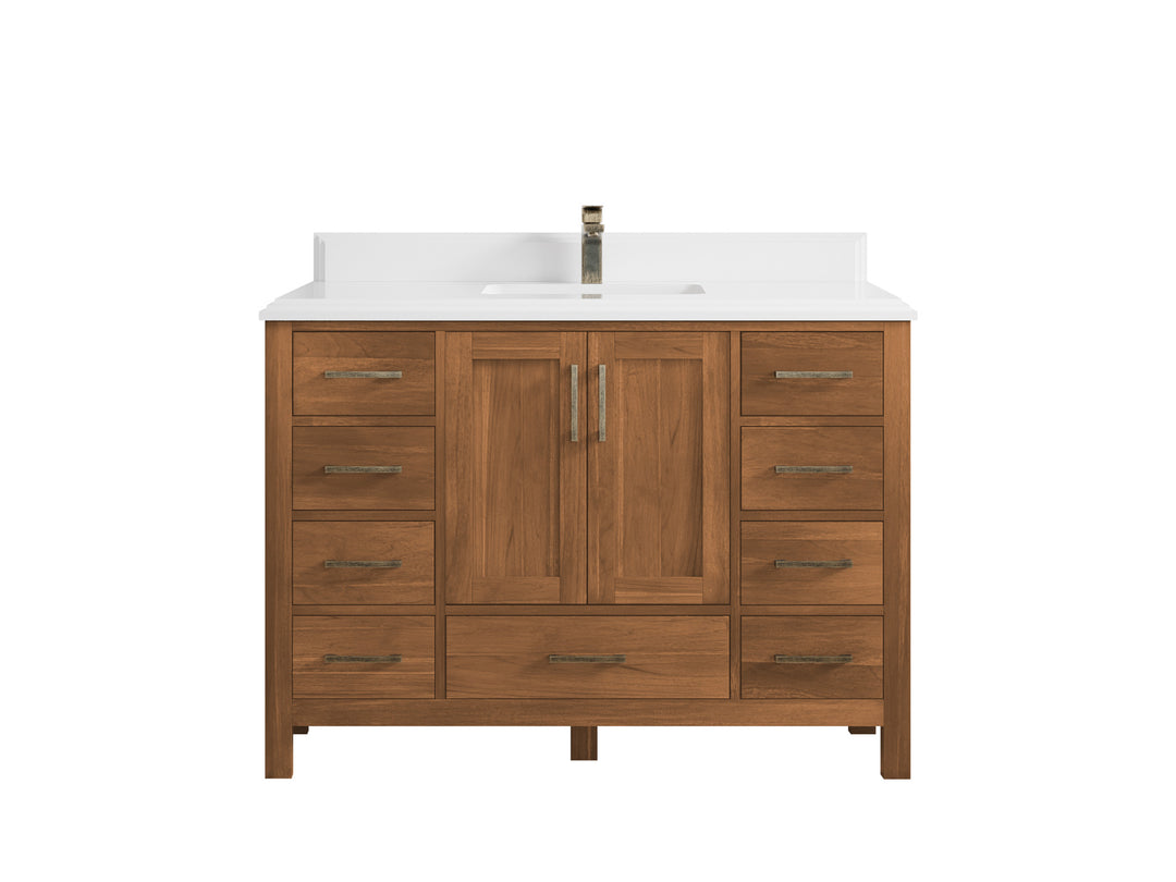 Malibu Teak Wood 48 in. W x 22 in. D Single Sink Bathroom Vanity