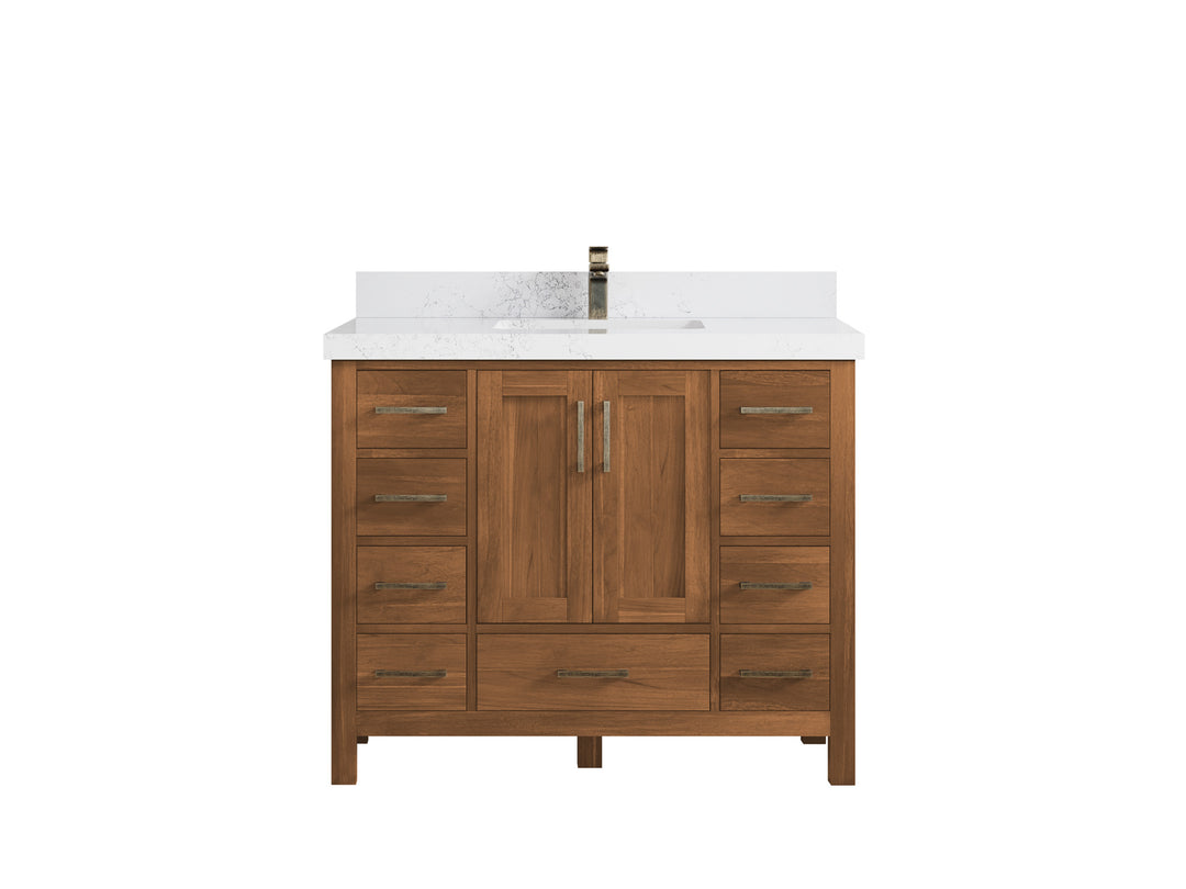 Malibu Teak Wood 42 in. W x 22 in. D Single Sink Bathroom Vanity