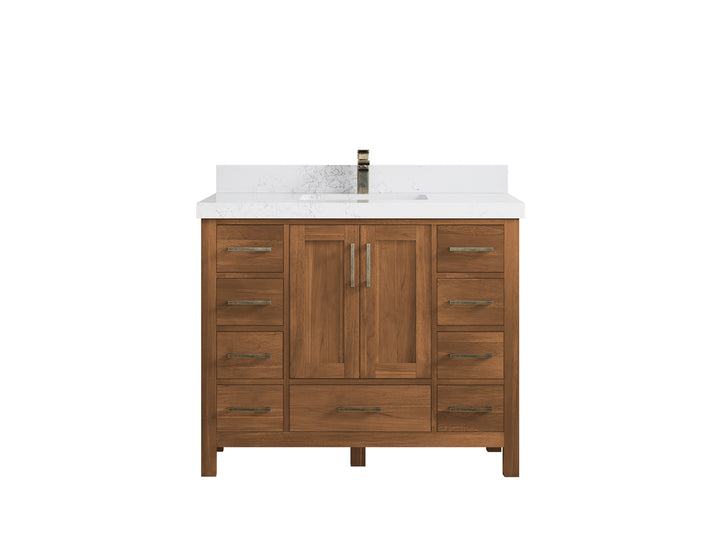 Malibu Teak Wood 42 in. W x 22 in. D Single Sink Bathroom Vanity - photo 34