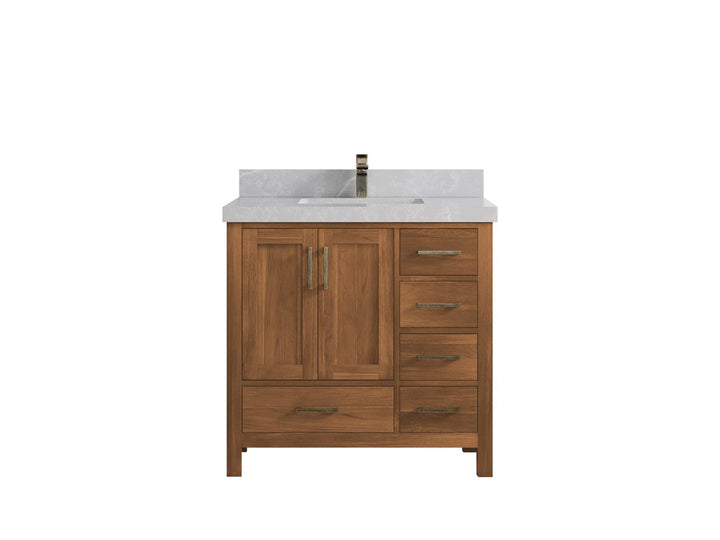 Malibu Teak Wood 36 in. W x 22 in. D Center Sink Bathroom Vanity - photo 18
