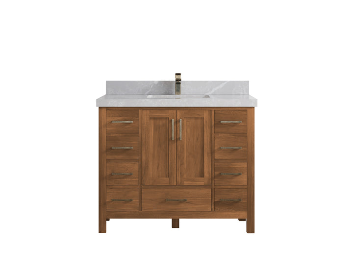 Malibu Teak Wood 42 in. W x 22 in. D Single Sink Bathroom Vanity - photo 36