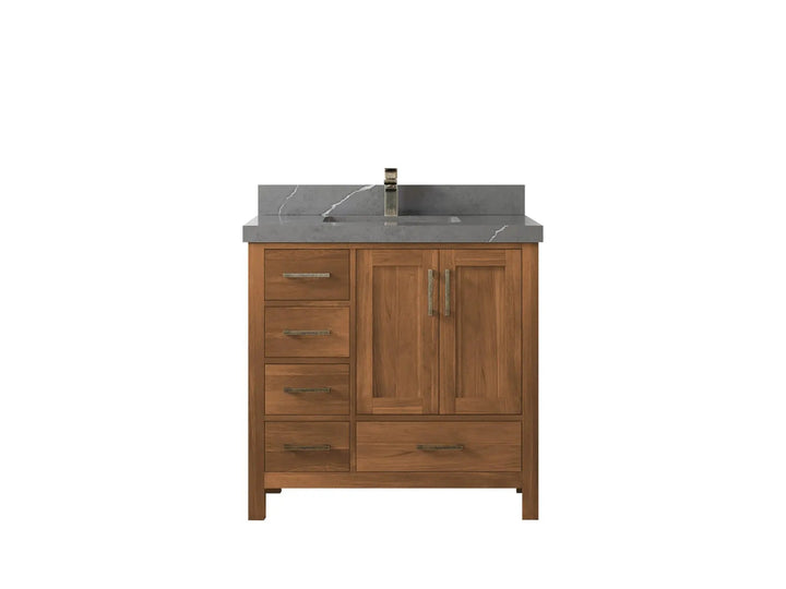Malibu Teak Wood 36 in. W x 22 in. D Center Sink Bathroom Vanity - photo 19