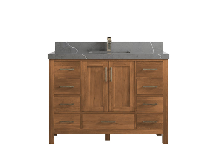 Malibu Teak Wood 48 in. W x 22 in. D Single Sink Bathroom Vanity - photo 38