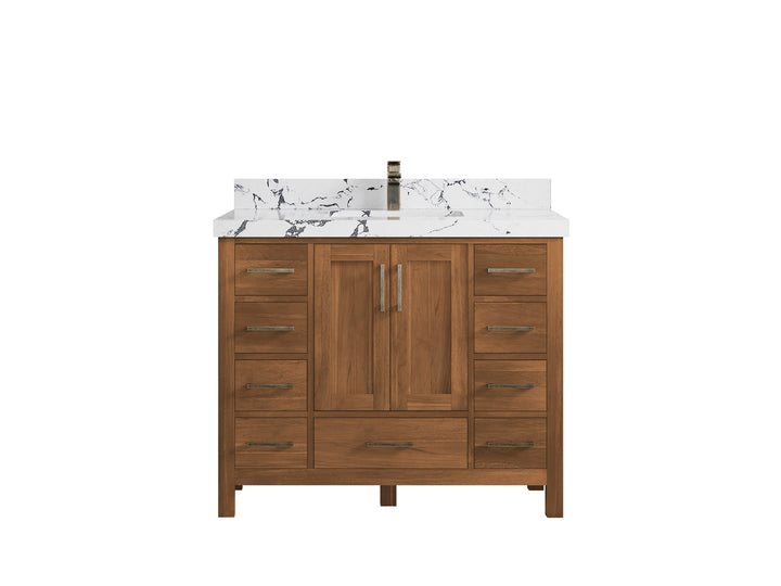 Malibu Teak Wood 42 in. W x 22 in. D Single Sink Bathroom Vanity - photo 44