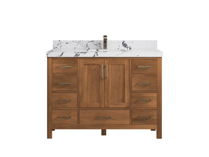 Malibu Teak Wood 48 in. W x 22 in. D Single Sink Bathroom Vanity - photo 44