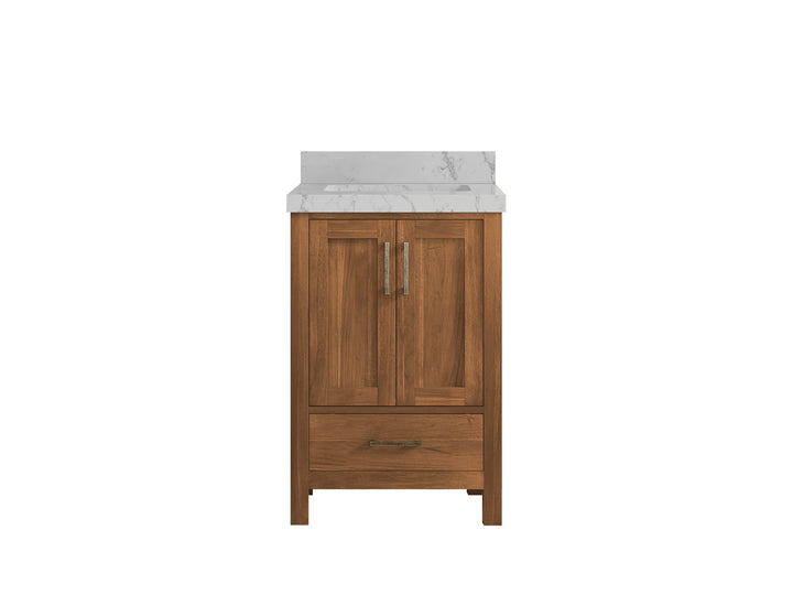 Malibu Teak Wood 24 in. W x 22 in. D Single Sink Bathroom Vanity - photo 12