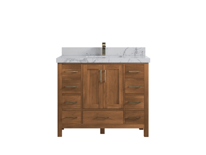 Malibu Teak Wood 42 in. W x 22 in. D Single Sink Bathroom Vanity - photo 46