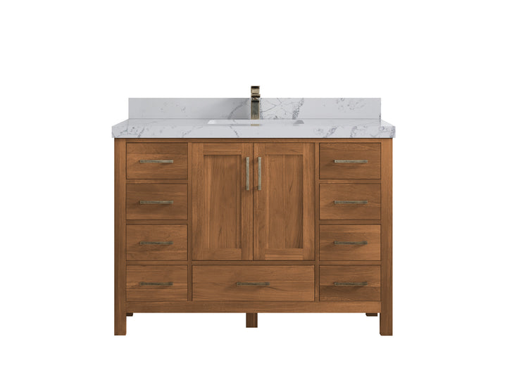 Malibu Teak Wood 48 in. W x 22 in. D Single Sink Bathroom Vanity - photo 46