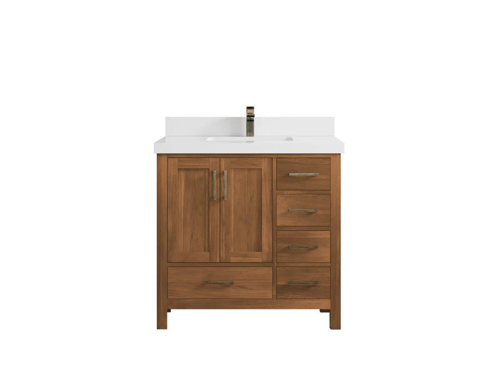 Malibu Teak Wood 36 in. W x 22 in. D Center Sink Bathroom Vanity - photo 24