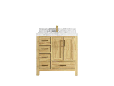 Malibu Teak Wood 36 in. W x 22 in. D Center Sink Bathroom Vanity