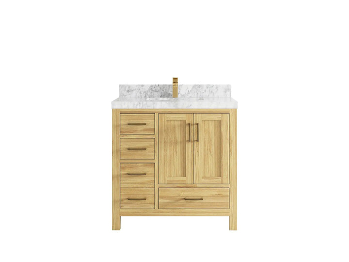 Malibu Teak Wood 36 in. W x 22 in. D Center Sink Bathroom Vanity - photo 23