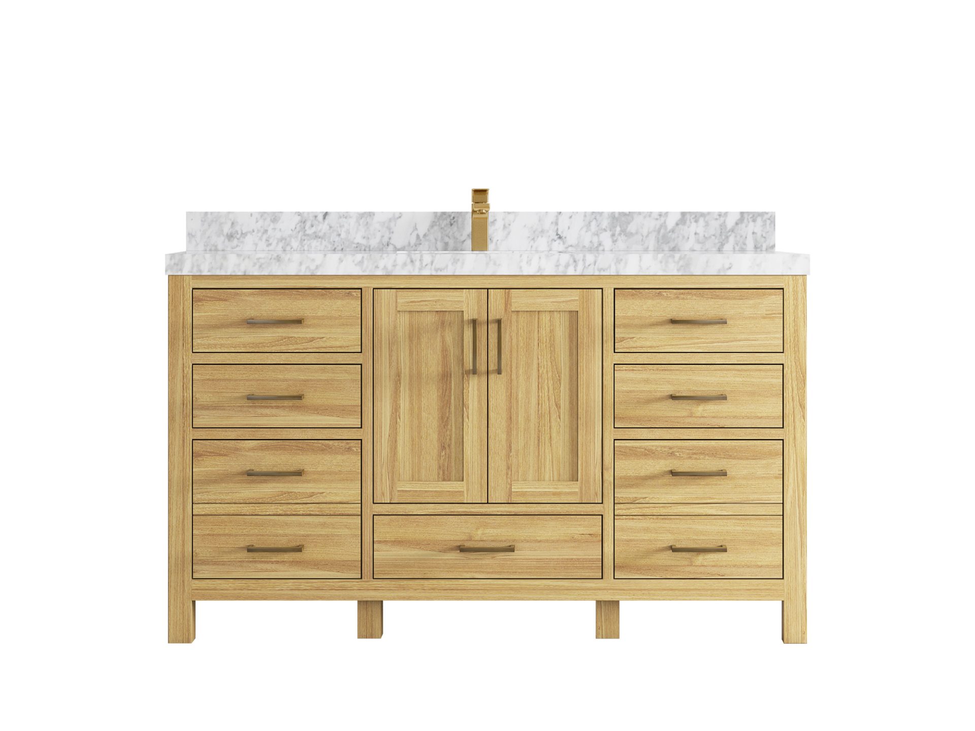 Malibu Teak Wood 60 in. W x 22 in. D Single Sink Bathroom Vanity