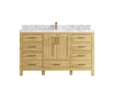 Malibu Teak Wood 60 in. W x 22 in. D Single Sink Bathroom Vanity