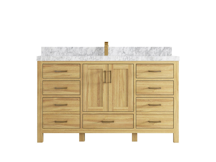 Malibu Teak Wood 60 in. W x 22 in. D Single Sink Bathroom Vanity - photo 23