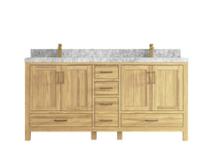 Malibu Teak Wood 72 in. W x 22 in. D Double Sink Bathroom Vanity - photo 24