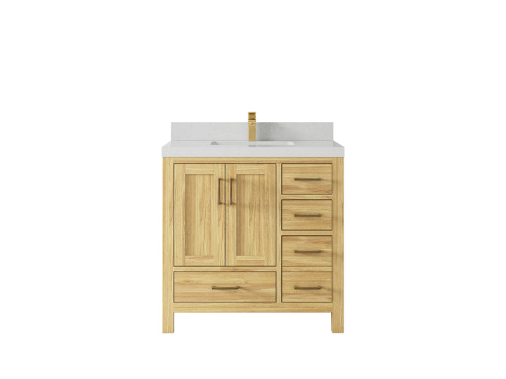 Malibu Teak Wood 36 in. W x 22 in. D Center Sink Bathroom Vanity - photo 27