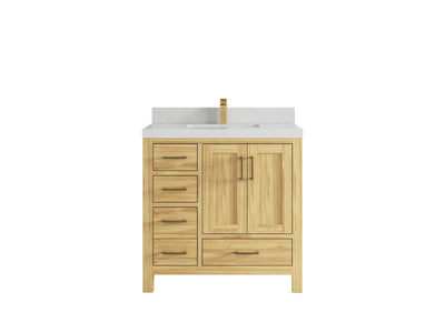Malibu Teak Wood 36 in. W x 22 in. D Center Sink Bathroom Vanity