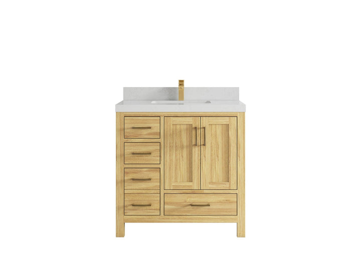 Malibu Teak Wood 36 in. W x 22 in. D Center Sink Bathroom Vanity - photo 25