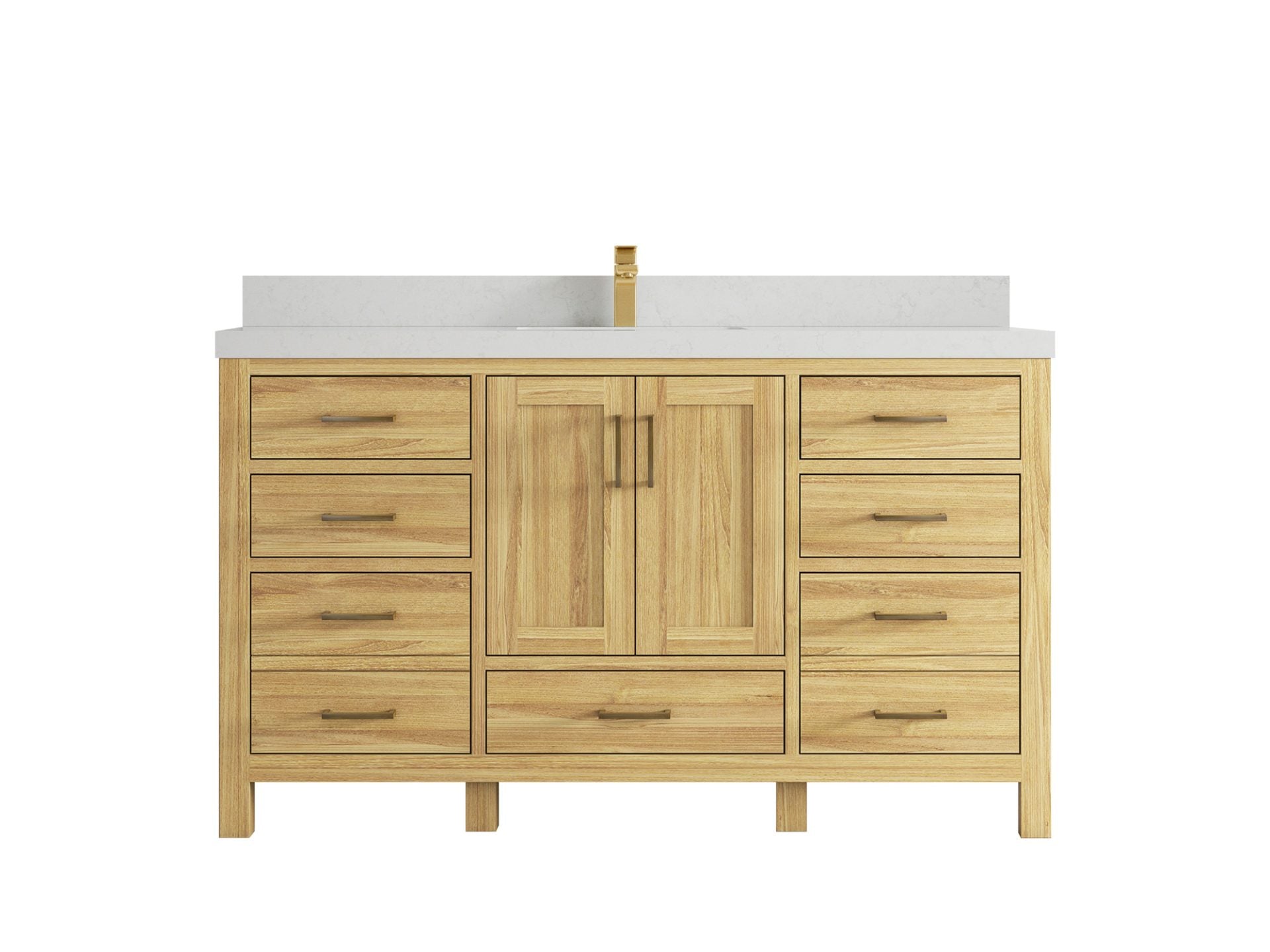 Malibu Teak Wood 60 in. W x 22 in. D Single Sink Bathroom Vanity