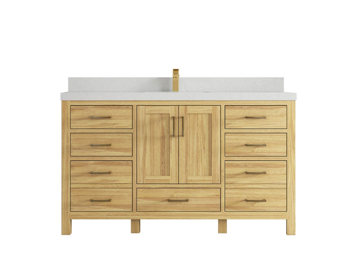 Malibu Teak Wood 60 in. W x 22 in. D Single Sink Bathroom Vanity - photo 25
