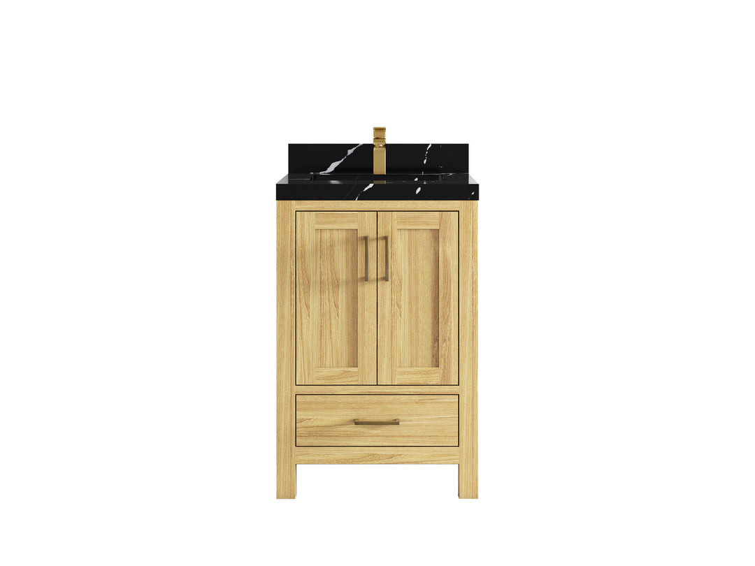 Malibu Teak Wood 24 in. W x 22 in. D Single Sink Bathroom Vanity