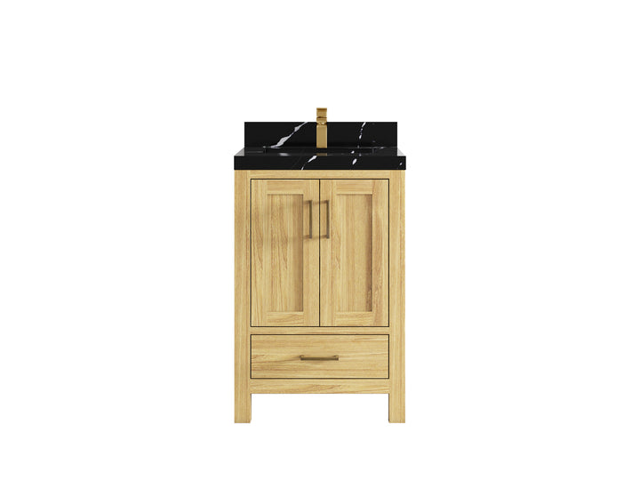 Malibu Teak Wood 24 in. W x 22 in. D Single Sink Bathroom Vanity - photo 14