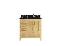 Malibu Teak Wood 36 in. W x 22 in. D Right Offset Sink Bathroom Vanity - photo 13