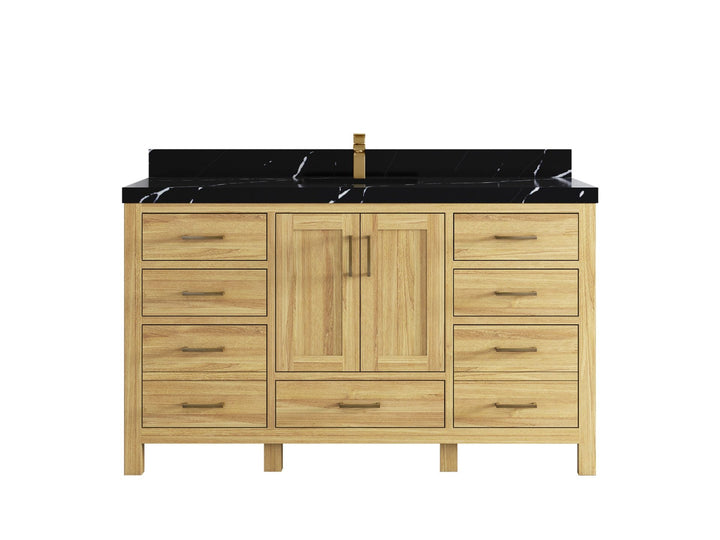 Malibu Teak Wood 60 in. W x 22 in. D Single Sink Bathroom Vanity - photo 13