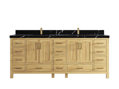Malibu Teak Wood 84 in. W x 22 in. D Double Sink Bathroom Vanity