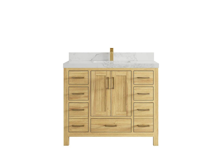 Malibu Teak Wood 42 in. W x 22 in. D Single Sink Bathroom Vanity - photo 22