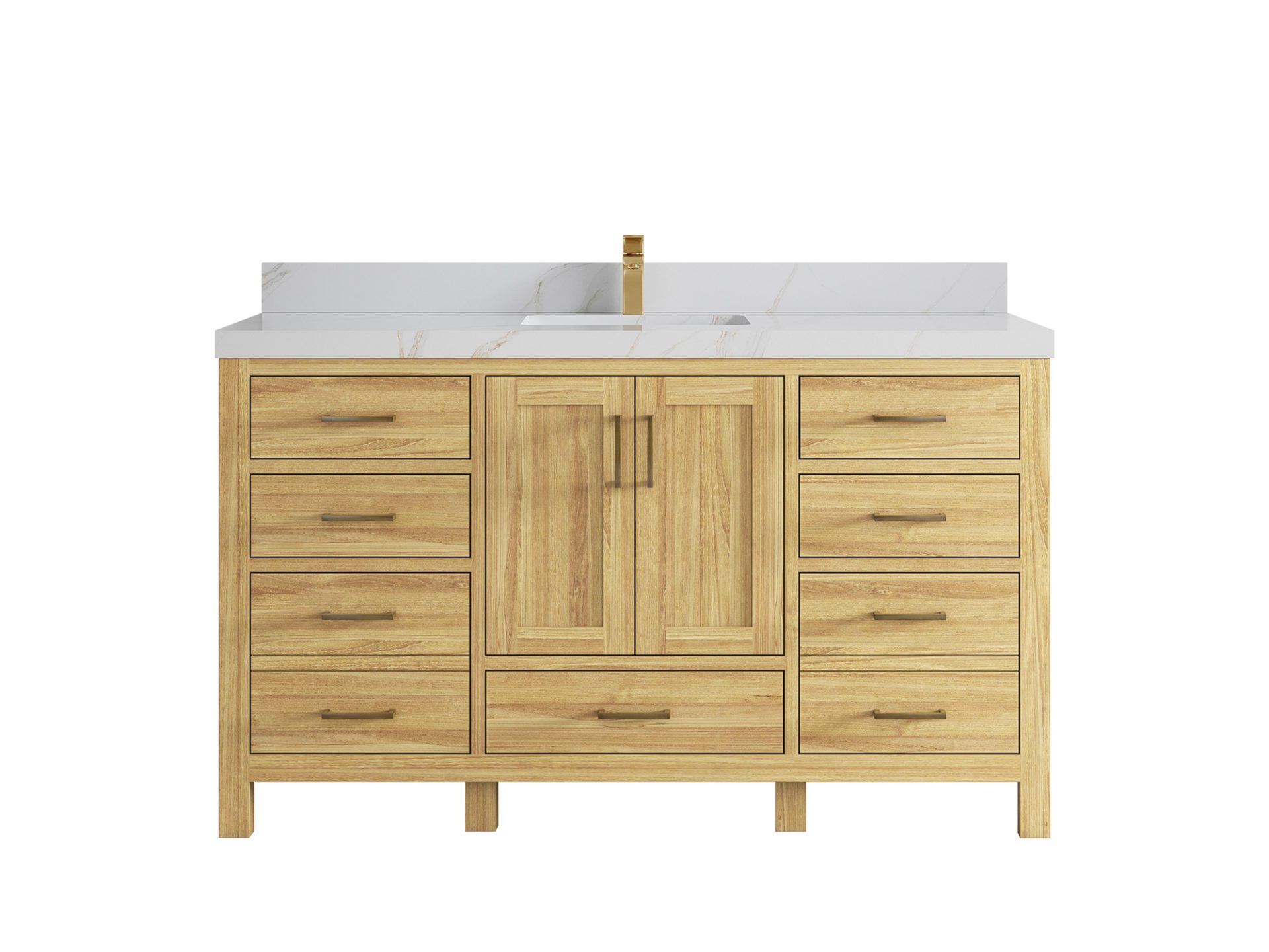 Malibu Teak Wood 60 in. W x 22 in. D Single Sink Bathroom Vanity