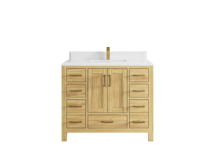 Malibu Teak Wood 42 in. W x 22 in. D Single Sink Bathroom Vanity - photo 30