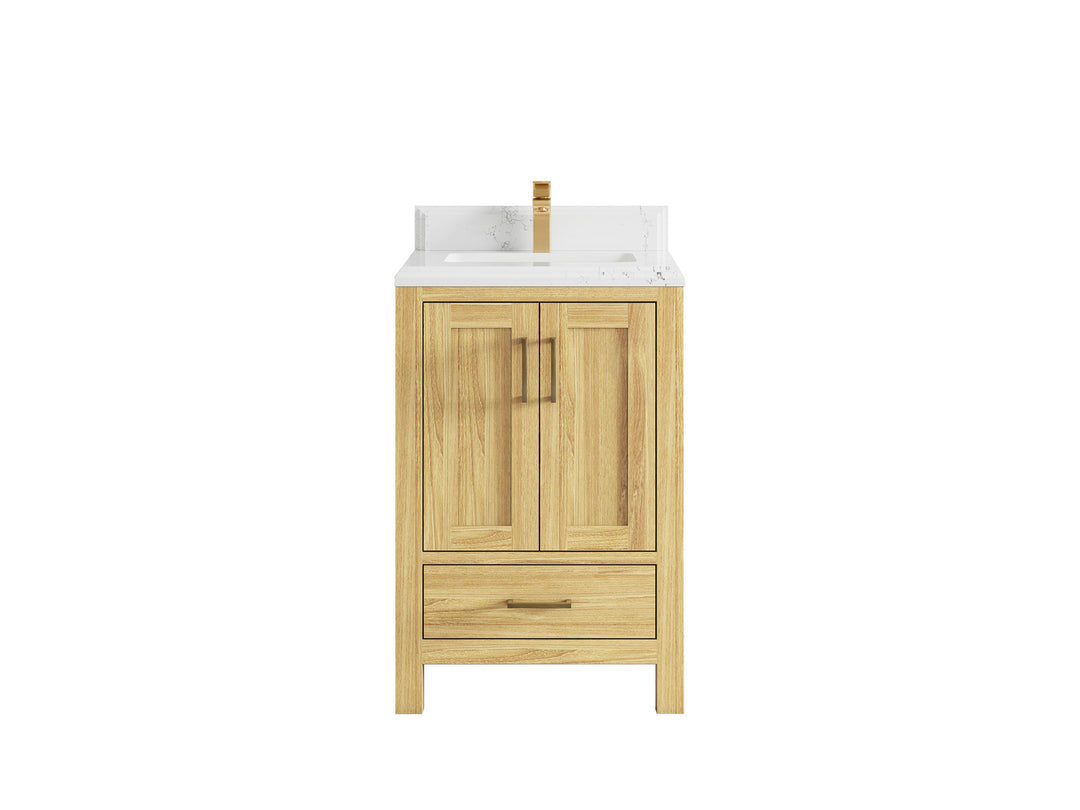 Malibu Teak Wood 24 in. W x 22 in. D Single Sink Bathroom Vanity