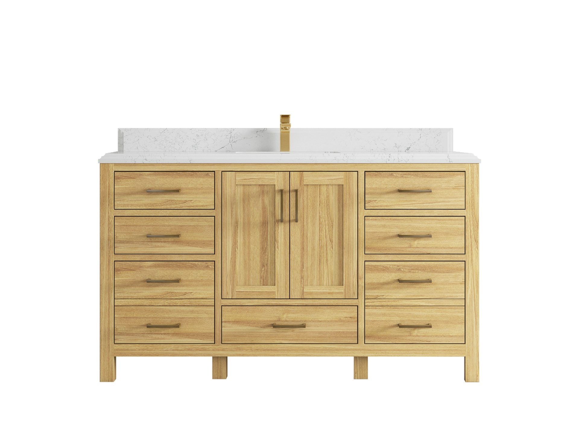 Malibu Teak Wood 60 in. W x 22 in. D Single Sink Bathroom Vanity