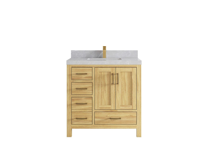 Malibu Teak Wood 36 in. W x 22 in. D Center Sink Bathroom Vanity - photo 35