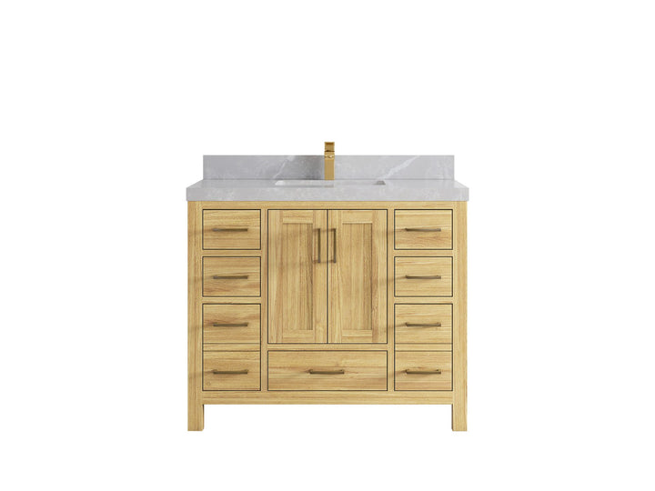 Malibu Teak Wood 42 in. W x 22 in. D Single Sink Bathroom Vanity - photo 38