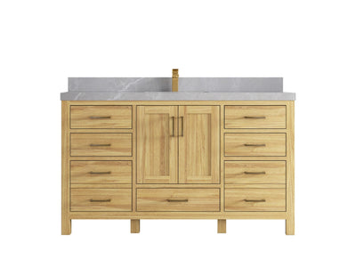 Malibu Teak Wood 60 in. W x 22 in. D Single Sink Bathroom Vanity