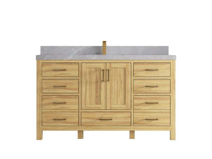 Malibu Teak Wood 60 in. W x 22 in. D Single Sink Bathroom Vanity - photo 35