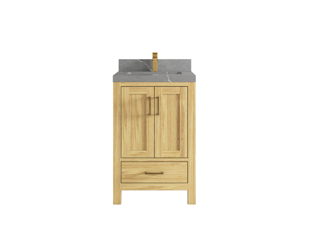 Malibu Teak Wood 24 in. W x 22 in. D Single Sink Bathroom Vanity