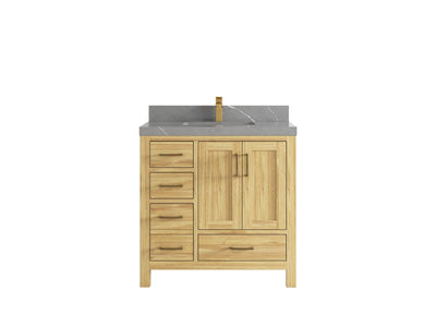 Malibu Teak Wood 36 in. W x 22 in. D Center Sink Bathroom Vanity
