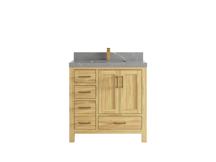 Malibu Teak Wood 36 in. W x 22 in. D Center Sink Bathroom Vanity - photo 37
