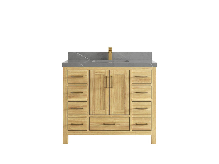Malibu Teak Wood 42 in. W x 22 in. D Single Sink Bathroom Vanity - photo 40