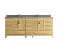 Malibu Teak Wood 84 in. W x 22 in. D Double Sink Bathroom Vanity - photo 40