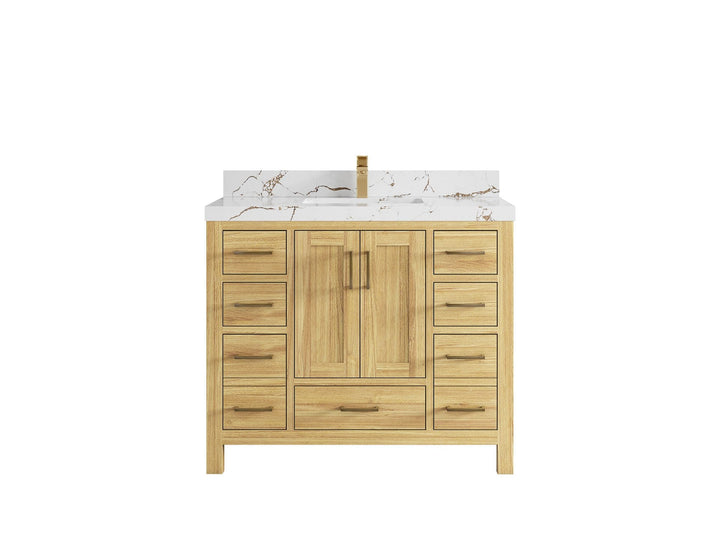 Malibu Teak Wood 42 in. W x 22 in. D Single Sink Bathroom Vanity - photo 42