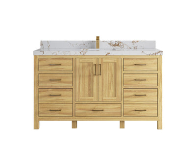 Malibu Teak Wood 60 in. W x 22 in. D Single Sink Bathroom Vanity