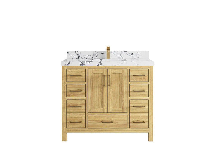 Malibu Teak Wood 42 in. W x 22 in. D Single Sink Bathroom Vanity - photo 46